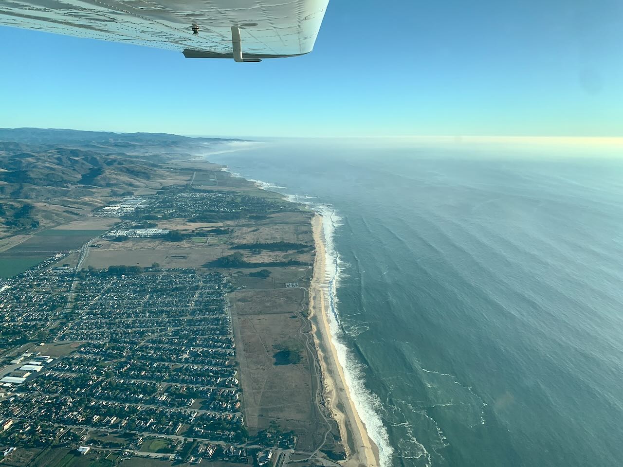 View of the beach over Half Moon Bay