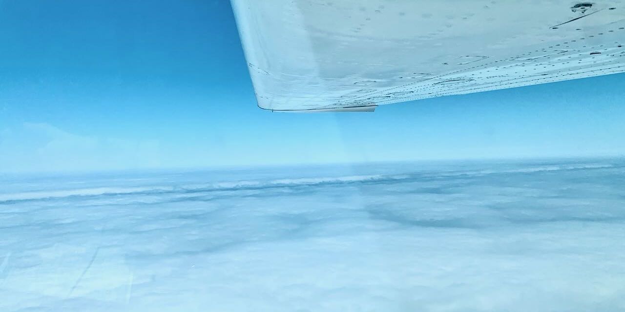 Flying over the clouds